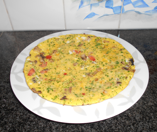 Champignon-omelet , recept , groenten • Gette