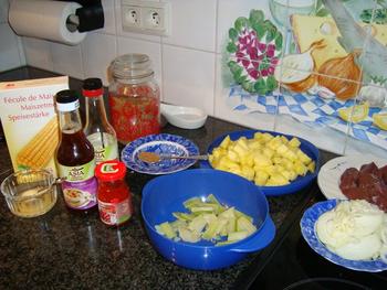 Kalfslever met ananas en risoto. Aziatisch gerecht 6