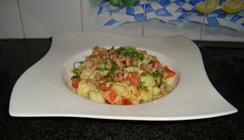 Pastasalade met garnalen, cresson en tomaat 6