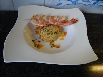 Scampi met couscous en zuiderse groentjes 9