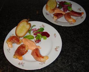 Scampi in jasje van ham en salie 3