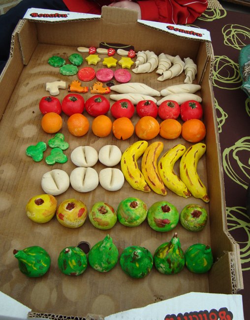 Menda City monteren Intuïtie Figuurtjes van zoutdeeg bakken met de kinderen: groenten en fruit ,  bloemschikken , knutselen • Gette