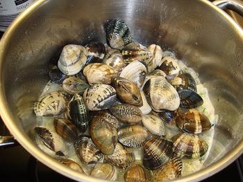 Pasta met tapijtschelpen en champignons 6