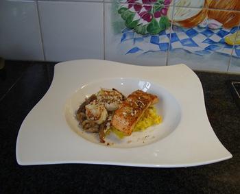 Risotto met paddenstoelen, hazelnoten en zalm 5