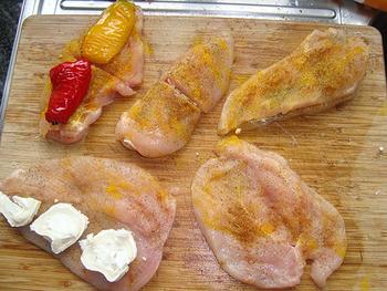 Saltimbocca van kip met kaas en paprika 3