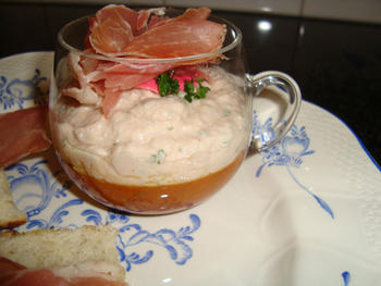 Borrelglaasje met ham in de thermomix 5