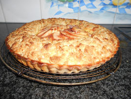 Appelschijfjesvlaai met pudding en rand van crumble 10