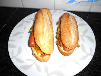 Hotdog met uien 3