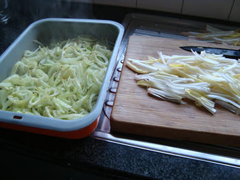 Pasta met venkel, witloof, kaas en noten 6