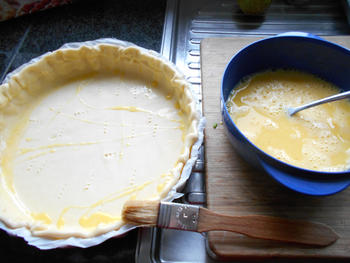 Quiche met mosselen, garnalen en prei 4