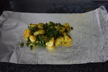 Forel en aardappelen in papillot op barbecue of in de oven 4