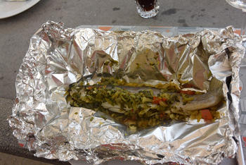 Forel en aardappelen in papillot op barbecue of in de oven 8