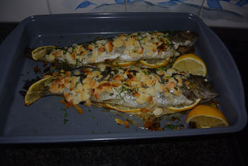 Forel met amandelen in de oven 7