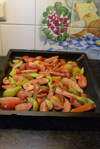 Gegrilde groenten: hier paprika en tomaten 4