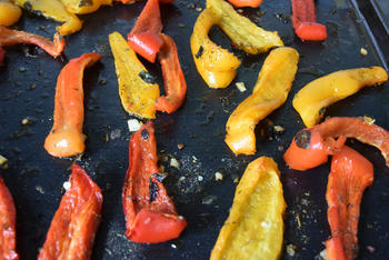 Gegrilde groenten: hier paprika en tomaten 5