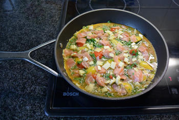 Groenteomelet met gerookte zalm 7