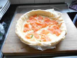 Groentequiche met gebakken vis en zure roomsaus 3