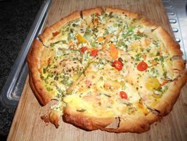 Groentequiche met gebakken vis en zure roomsaus 5