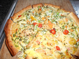 Groentequiche met gebakken vis en zure roomsaus 6