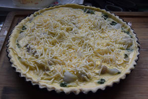 Quiche met spinazie, kabeljauw en scampi 3