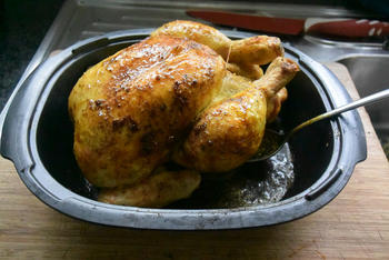 Kip in de oven met gestoofde asperges en aardappelpuree 9