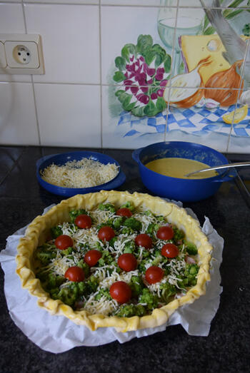 Quiche met broccoli en spekjes of ham 6