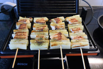 Zalm-asperges spies in de grillpan of op de barbecue 5