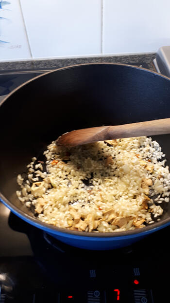 Kabeljauw met notenkorst en risotto met venkel en rode biet 6