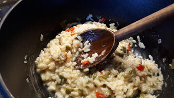 Krokante kipfilet met eenvoudige risotto 8