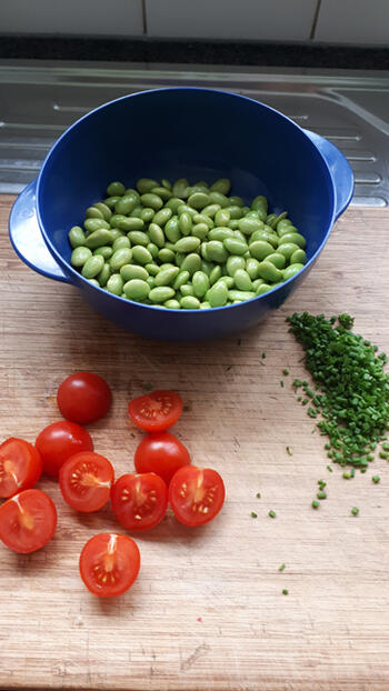 Vis in papillot met edamame boontjes 3