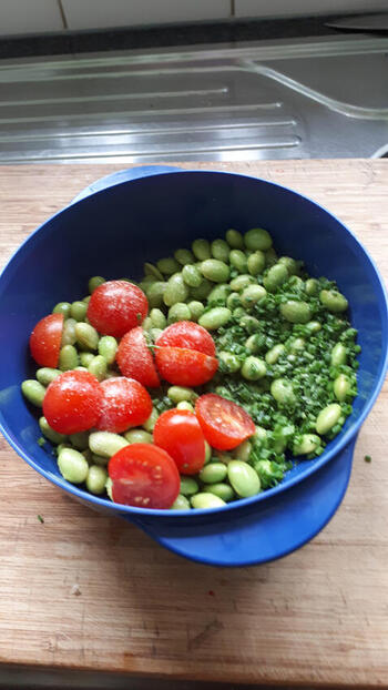 Vis in papillot met edamame boontjes 4