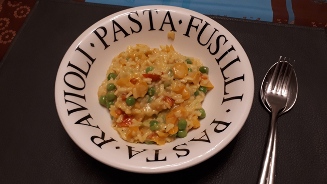 Eenvoudige risotto met tahin en groentjes 1