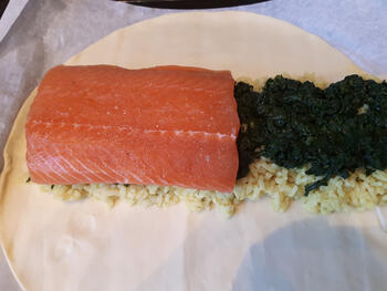 Coulibiac met zalm en rijst 6