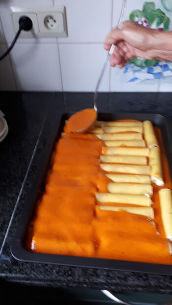 Cannelloni gevuld met kip en ricotta 9