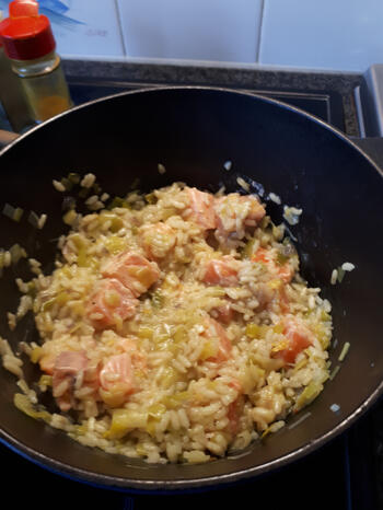 Eenvoudige risotto met zalm 7