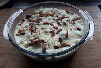 Gegratineerde spruitjes met kaassaus en pasta 6