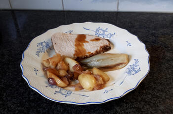 Varkensgebraad met appel en krieltjes in de oven 8