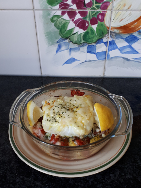 Ovenschotel met vis, aardappelen en tomaten 1