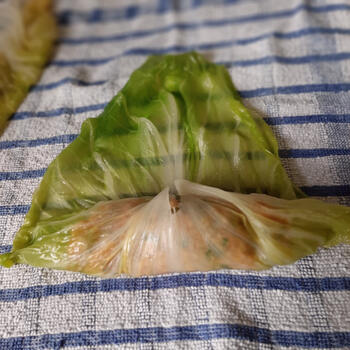 Met gehakt gevulde spitskoolbladeren 7