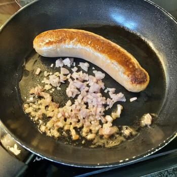 Braadworst met spitskool en aardappelen 2