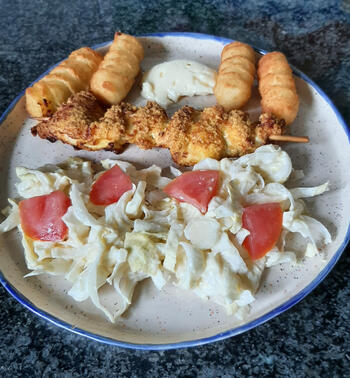 Met Parmezaan gepaneerde kippenspiesjes 7