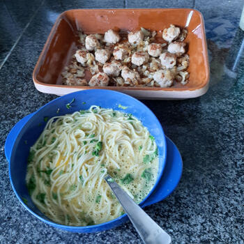 Ovenschotel alla carbonara met gehaktballetjes en pasta 7