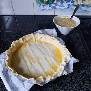 Quiche met kabeljauwfilet, asperges en spinazie 2
