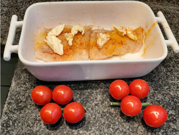 Skrei met prei, spirelli en kerstomaatjes 2