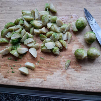 Spirelli carbonara met spruitjes en spekjes 2