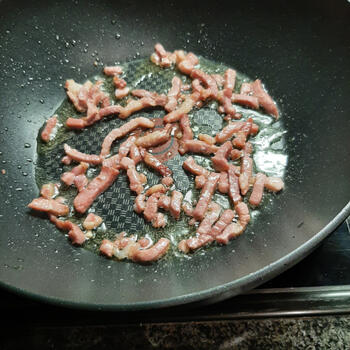 Spirelli carbonara met spruitjes en spekjes 3