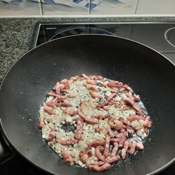 Spirelli carbonara met spruitjes en spekjes 4