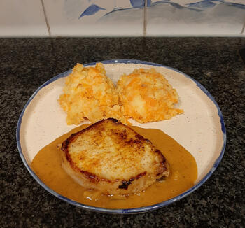 Varkensoesters met blackwellsaus en wortelstamppot 7