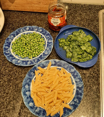 Vegetarische pasta met spinazie � la cr�me 2