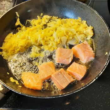 Zalm met spitskool en couscous 6